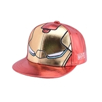 Homem De Ferro Impressão Faux Couro Crianças Unisex Snapback Boné De Beisebol Esportes Hip-hop Chapéu