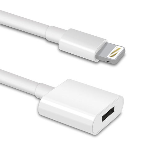 Homem para Mulher flexível Conector adaptador de carregamento Audio Video Cabo de Extensão para a Apple