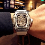 Homens 43 milímetros de luxo edição limitada relógio mecânico, RM052 estrela high-end assistir com o esporte shell de fibra de carbono diamante moda watch