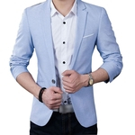 BLU Homens Business Casual Jacket One Button Slim Fit Suit Tops Brasão de modas Suit