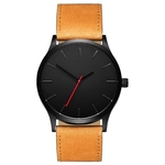 Homens Casual Elegante Couro Matte pulseira de relógio de quartzo