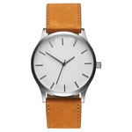 Homens Casual Elegante Couro Matte pulseira de relógio de quartzo