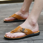 Homens Casual Moda Open-coleira Flip-flops do deslizador