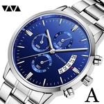 Men Luxury Casual Watch Quartz Stainless Steel Waterproof Calendar Watch