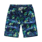 Homens Casual Shorts Folha Verde Impressão Praia de secagem rápida