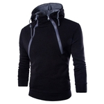 BLU Homens Casual Sports Zipper manga comprida Duplo Hoodie simples cor sólida moletom com capuz