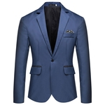 Homens cor sólida Groomsman Noivo da única fileira e One Button Suit Cotton Brasão Casual