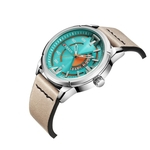 Homens de negócios de relógio de quartzo Data de exibição elegante oco Dial Leather Strap Male Wristwatch