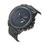Homens de Negócios Quartz relógio cronógrafo Data de exibição 3 de couro sub-dial Strap Male Wristwatch