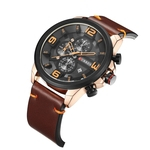 Homens de Negócios Quartz relógio cronógrafo Data de exibição Leather Strap Male Wristwatch