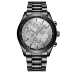 Homens Luxo Esportes Casual Waterproof Quartz Stainless Steel Watchband relógio de pulso estoque pronto