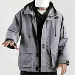Homens Mens Fashion Jacket Casual cor sólida Jacket Brasão Simples Estilo Hit item Inverno soltas Fit Streetwear Nova Tendência B102288Z