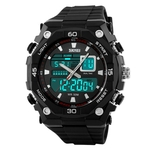 Homens Militares LED Ponteiro Double Display 50M Waterproof Relógio De Pulso Luminoso