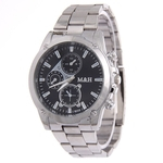 Homens Moda Movimento Quartz Assista Liga com Steel Band