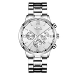 Homens Moda Quartz Relógio Round Dial Aço Inoxidável Assista Negócios Calendário Casual presente Estilo impermeável desportivo para o marido namorado