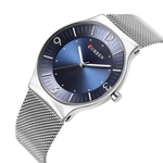 Homens Moda Quartz Relógio Ultra-fina impermeável Luxo banda de aço inoxidável comercial masculino Relógio de pulso