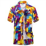 Homens Moda shirt do verão Floral Impresso Praia Shorts Sleeve Tops Camisas de desgaste de homem Camisa de lazer