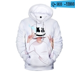 Homens Mulheres DJ marshmello Fãs impressão 3D pequeno Logo Long Sleeve Esporte camisola Hoodies