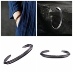Homens Mulheres Vintage Cuff Bangle Bracelet Retro Viking Titanium Aço inoxidável