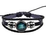 Homens Mulheres Xmas presente 12 Constellation Pulseira de couro trançado Pulseiras Bangles