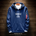 Homens New Casual Confortável solto espessamento Hoodie de mangas compridas pulôver Top