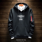 Homens New Casual Confortável solto espessamento Hoodie de mangas compridas pulôver Top