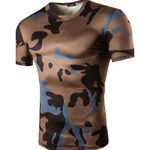Homens Outdoor Sports Magro Camuflagem de secagem rápida respirável manga curta T-shirt