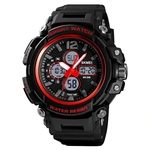 Homens Outdoor Sports Watch Dual Display aço inoxidável Buckle Luminous impermeável relógio eletrônico