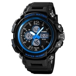 Homens Outdoor Sports Watch Dual Display aço inoxidável Buckle Luminous impermeável relógio eletrônico