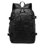 Homens Pu Leather Bag Mochila Casual para o Viajante Escola Estudante Laptop Camping Viagem