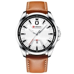 Homens Quartz Assista Data de exibição Luminous Waterproof Couro Strap negócio ao ar livre relógio de pulso