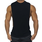 Homens Side Slit Vest Colete de Esportes Musculação Formação desgaste