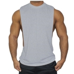 Homens Side Slit Vest Colete de Esportes Musculação Formação desgaste