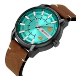 Homens simples do negócio de relógio de quartzo impermeável Big Dial Alloy Leather Case Strap Male Wristwatch