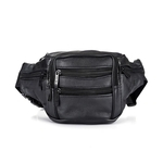 Homens Viagem Casual Zipper Negócios Saco de couro cinto de ombro Mobile Phone Straps Bag