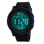 Homens Waterproof Digital Digital Dual LED Display Calendário Alarme Sports Watch