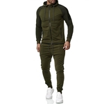 2pcs / set Homens Treino Stripe Hoodie camisola + Pants Set Sports Wear Suit