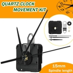 Hora + minuto + segunda mão + kit de movimento DIY 15MM eixo relógio de quartzo de madeira