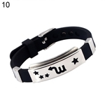 Horóscopo Masculino Aço Inoxidável Pulseira De Silicone Pulseira Pulseira Manguito