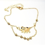 Hot Sale New Auspicioso Elephant Duplo Pequeno Pé Pé Cadeia Golden Elephant Diamante Tornozeleira Pulseira Dupla Utilização