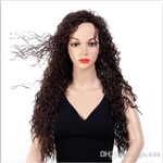 Hot selling factory customized brown color Wild-curl up 28 inch loose curly long wigs for African women