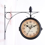Household Dupla Face Bracket Relógio Retro Decoração Horological Ornamentos Sala Relógio de parede Gostar