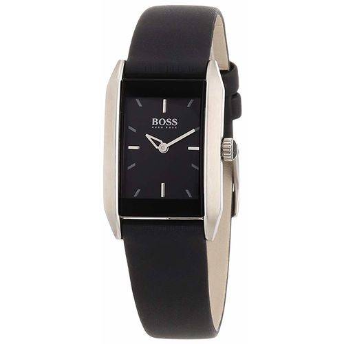 Hugo Boss Black Dial Black Satin Ladies Watch 1502233