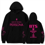 Unisex Stylish BTS mapa da alma PERSONA Letters impressão manga comprida Hoodies