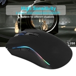 HXSJ 7 LED Backlits Gaming Mouse Wired RGB Optical Gaming Mouse 1200/1600/2400/3200DPI Precise Positioning Comfortable Grip Feeling USB Gaming Mouse f