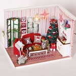 IiECREATE CF-04 Dollhouse Miniature Kit Universal Crian?as DIY Hut Natal