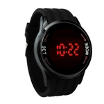 Imperme¨¢vel Mens Watch LED Touch Screen Data de pulso do silicone Black Watch BK