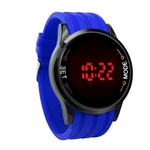 Imperme¨¢vel Mens Watch LED Touch Screen Data de pulso do silicone Black Watch BU