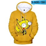 Hoodies e moletons da moda Summer Store Impressão Longo Unisex Invader Zim Hoodie 3D da luva dos desenhos animados Casual moleton