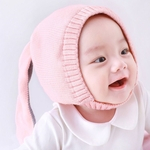 Infante Recém-nascido Outono Inverno Dos Desenhos Animados Quente Longo Bonito Ear Wool Hat Cap Beanie